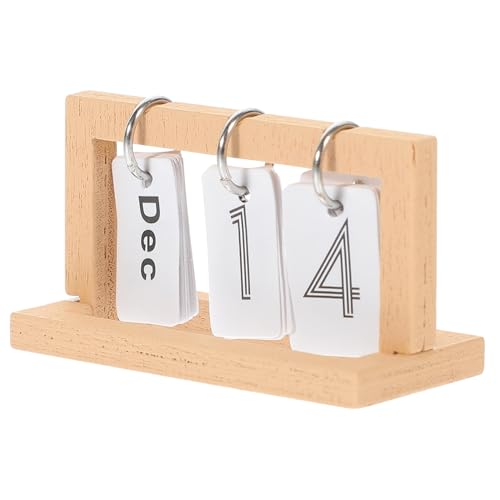 KOMBIUDA Miniatur-Tischkalender Miniaturen Puppe für kinderspielzeug bastelzeug Dekoration Mini-Schreibtisch-Monatskalender Flip-Kalender-Modell hölzern von KOMBIUDA