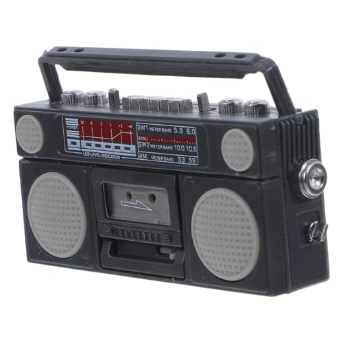KOMBIUDA Modell Radio Puppenhaus-Radio Zubehör für das Puppenhaus Mini Doll House Radio Miniaturpuppenhaus Radios Mini-Radio Mini -Radio für Puppen Minitor Plastik Schwarz von KOMBIUDA