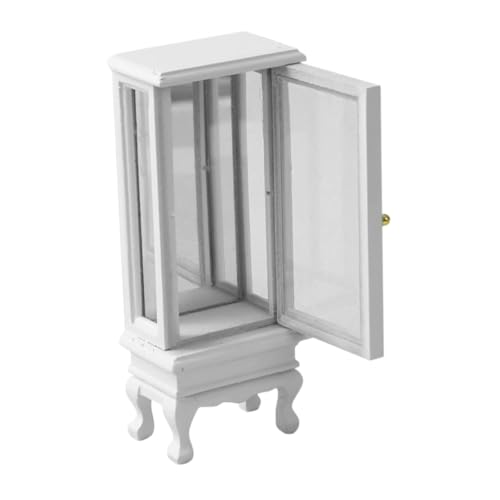 KOMBIUDA Möbel Miniatur-schrankmodell Vitrine Mini-puppenhausschrank Puppenhaus-miniaturschrank Puppenhaus Bücherregal Mini-Display-Regal Puppenstubenregal Holz Weiß von KOMBIUDA