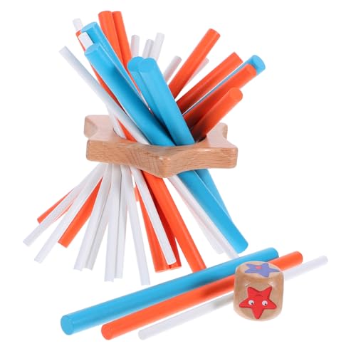 KOMBIUDA Montessori Balance Challenge Stick Spiel aus Natürlichem Holz Leicht und Tragbar Fördert Geduld Strategisches und Koordination Pädagogisches Familienspiel für Erwachsene für Reisen von KOMBIUDA