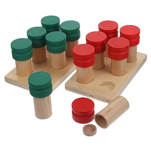 KOMBIUDA Montessori Duftflasche Spielzeugset aus Holz Sensory für Motorische Fähigkeiten Fördern Sicher und Langlebig für Vorschulerziehung und Interaktive Spiele von KOMBIUDA