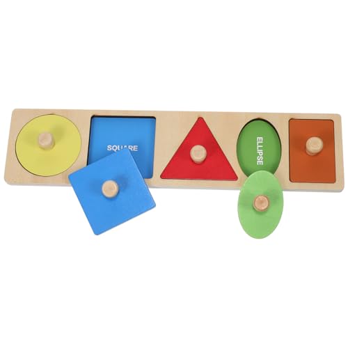 KOMBIUDA Montessori Holzspielzeug Peg Puzzle mit Formen Lernspielzeug Vorschulkinder Holzpuzzle für Feinmotorik und Geometrisches Erkennen Pädagogisches Greifspielzeug von KOMBIUDA