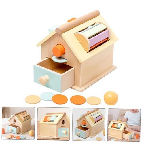KOMBIUDA Montessori Holzspielzeug Wurfspiel und Münzbox Pädagogisches Kleinkindspielzeug Hand Auge Koordination und Logischem Leichtes Tragbares Lernspielzeug für Ab Jahr von KOMBIUDA