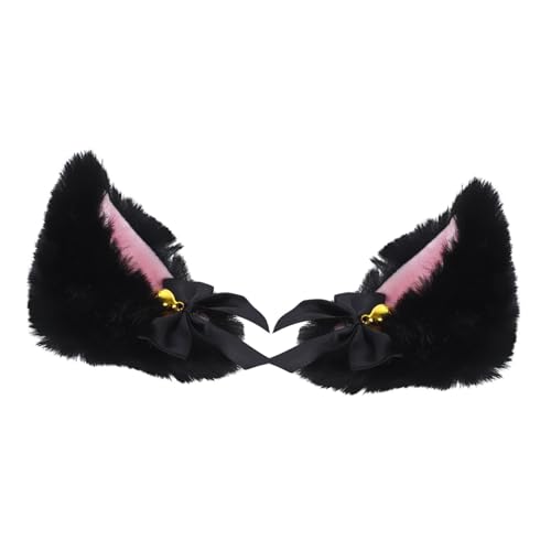 KOMBIUDA Niedlicher Katzenohren Haarklammer Party Haarclip mit Glocken und Schleife Plüsch Tierohren Haarschmuck für Halloween Weihnachten Cosplay und Festivals Schwarz Rosa KOMBIUDA Niedlicher Katzenohren Haarklammer Party Haarclip mit Glocken und Schleife Plüsch Tierohren Haarschmuck für Halloween Weihnachten Cosplay und Festivals Schwarz Rosa von KOMBIUDA