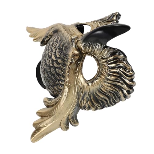 KOMBIUDA Owl Masquerade Maske Goldfarben Leicht Tierkopf Accessoire Für Halloween Karneval Cosplay Party von KOMBIUDA