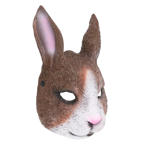 KOMBIUDA PU Material Hasenmaske mit Dekorativem Kaninchen Muster Langlebig und Umweltfreundlich Leichte Halbgesichts Masquerade für Party Karneval und Festliche Anlässe für Osterfeiern und von KOMBIUDA