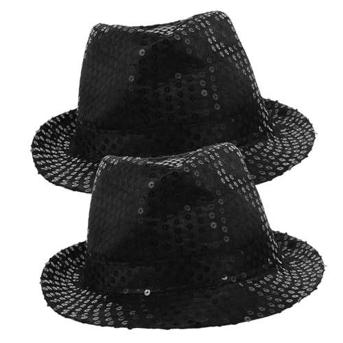 KOMBIUDA Pailletten Jazz Hüte für Erwachsene Schwarzer Glitzer Kostümhut Zauberer Zubehör für Fasching Party Halloween und Bühnenauftritte Unisex Modisch und Auffällig KOMBIUDA Pailletten Jazz Hüte für Erwachsene Schwarzer Glitzer Kostümhut Zauberer Zubehör für Fasching Party Halloween und Bühnenauftritte Unisex Modisch und Auffällig von KOMBIUDA