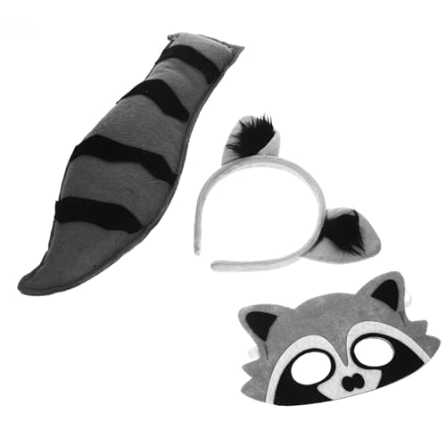 KOMBIUDA 1satz Raccoon Kostümset Mit Haarschmuck Maske Und Tier Cosplay Zubehör Für Halloween Karneval Und Geburtstagsfeiern Aus Weichem Material Für Hohen Tragekomfort Und Tierisches von KOMBIUDA