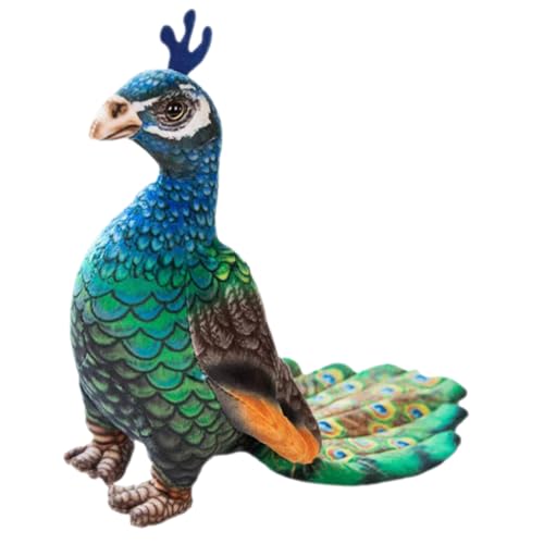 KOMBIUDA Pfau Plüschtier Kuscheltier kindergeschenke Dekoration Schlafzimmer Niedliches Plüschtier Kinderspielzeug Desktop-Pfau-Ornamente schöner Pfau kurzer Plüsch von KOMBIUDA