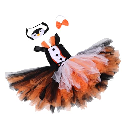KOMBIUDA Pinguin Kostüm mit Tutu Kleid Tier-cosplay Stirnband und Fliege für Kleinkinder Halloween Tierkostüm Party Outfit Waschbar und Wiederverwendbar von KOMBIUDA