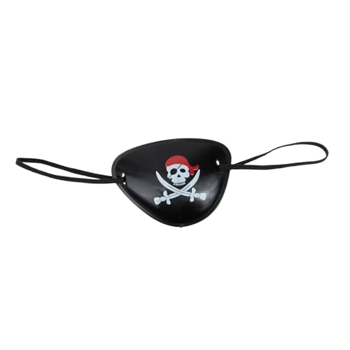 KOMBIUDA Piraten Augenklappe mit Totenkopf Muster Atmungsaktiv Elastisch Verstellbar Komfortabel für Halloween Party Cosplay und Piraten Kostüm Zubehör von KOMBIUDA