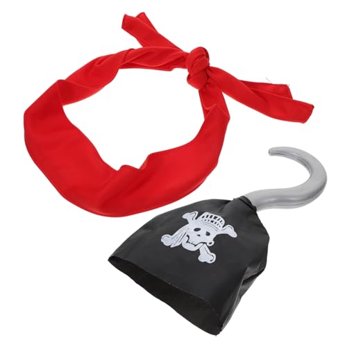 KOMBIUDA Piraten Kopftuch Teilig Rot mit Stoffhaken Piratenkostüm Zubehör Halloween Cosplay Party Accessoire KOMBIUDA Piraten Kopftuch Teilig Rot mit Stoffhaken Piratenkostüm Zubehör Halloween Cosplay Party Accessoire von KOMBIUDA