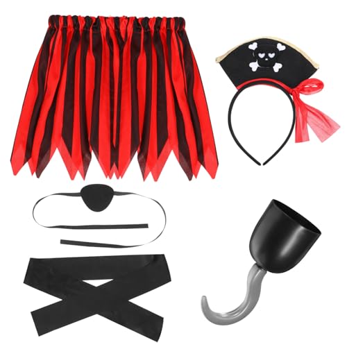 KOMBIUDA Piratenkostüm für Mädchen Rollenspiel Kostüm mit Kopftuch Augenklappe und Gürtel Bequemes und Stylisches Piratenoutfit für Kleinkinder Ab Jahren für Halloween und Mottoparty KOMBIUDA Piratenkostüm für Mädchen Rollenspiel Kostüm mit Kopftuch Augenklappe und Gürtel Bequemes und Stylisches Piratenoutfit für Kleinkinder Ab Jahren für Halloween und Mottoparty von KOMBIUDA