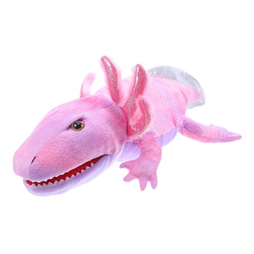 KOMBIUDA Plüsch Axolotl Handpuppe mit Beweglichem Mund Weiches Tierpuppenspielzeug für Geschichtenerzählen und Rollenspiele Geeignet für Jahren Fördert Interaktion und Kreativität von KOMBIUDA
