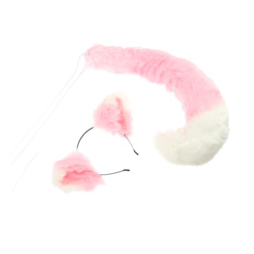 KOMBIUDA Plüsch Fuchsohren Stirnband und Tierschwanz für Weiches Kostümzubehör Bequemes Cosplay Accessoire für Geburtstag Fasching und Festival Rosa Weiß Teilig KOMBIUDA Plüsch Fuchsohren Stirnband und Tierschwanz für Weiches Kostümzubehör Bequemes Cosplay Accessoire für Geburtstag Fasching und Festival Rosa Weiß Teilig von KOMBIUDA
