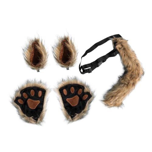 KOMBIUDA Plüsch Katzenohren Haarreif Set mit kurzen Katzenhandschuhen und Katzenschwanz Weiches Tier Cosplay Kostüm Zubehör für Halloween Karneval Mottoparty Geeignet für Mädchen und KOMBIUDA Plüsch Katzenohren Haarreif Set mit kurzen Katzenhandschuhen und Katzenschwanz Weiches Tier Cosplay Kostüm Zubehör für Halloween Karneval Mottoparty Geeignet für Mädchen und von KOMBIUDA