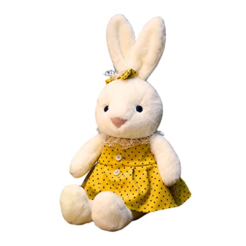 KOMBIUDA Plüschhasenpuppe gefüllter Hasenplüsch weiches gefülltes Tier Weiches Hasen-Stofftier Flauschiges Häschen Kuscheltier Hase Nettes ausgestopftes Tier PP Baumwolle Gelb von KOMBIUDA
