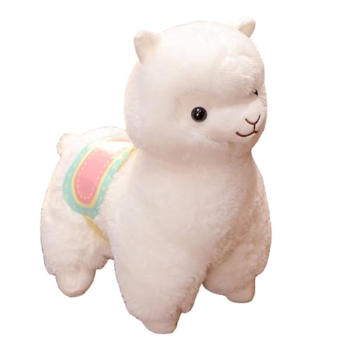 KOMBIUDA Puppe Geschenk Für Kinder Spielzeug Niedlich Alpaka Geschenke Für Mädchen Geschenk Für Jungen Weiß Sattel Tier von KOMBIUDA