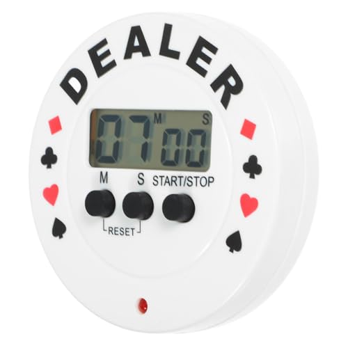 KOMBIUDA Poker-Timer Countdown-stoppuhr-Timer Klein Poker-Dealer-Button Mit Timer Timer-Timer Groß Led Poker-Shot-Uhr Digital Händler Blind Timer Für Das Studium Elektronisches Bauteil Weiß von KOMBIUDA