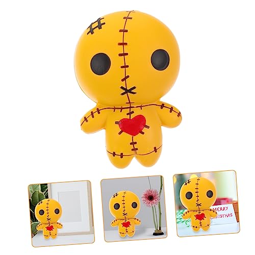 KOMBIUDA Puppe Squeeze- Halloween Halloween Toys kinderspielzeuge quetschende Puppe gruselige Puppe drücken Umweltfreundliches PU-Material aus Polyurethanschaum Yellow von KOMBIUDA