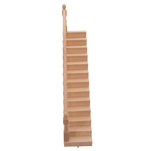 KOMBIUDA Miniaturtreppe Aus Holz Unbemalt Für Minihaus Miniaturmöbelzubehör Miniaturdekorationen Zum Basteln Mikrolandschaft von KOMBIUDA