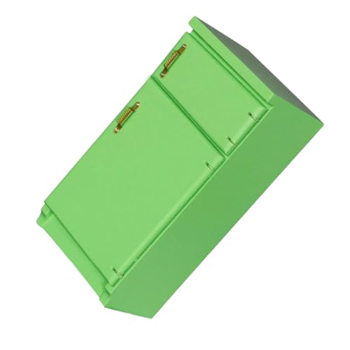 KOMBIUDA Puppenhaus Kühlschrank Puppenmöbel Puppenhaus-miniaturen Puppenhausmöbel Minikühlschrank Miniatur-Dinge Puppenstubenmöbel Kleinkindspielzeug Miniaturmöbel Holz Green von KOMBIUDA