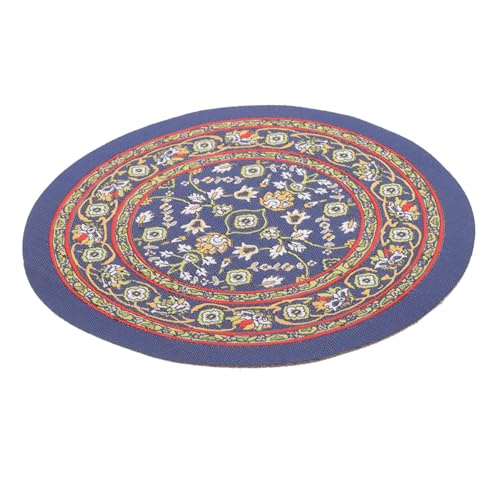 KOMBIUDA Puppenhaus Matte für kinderspielzeug hühner Round Carpet teppiche runder Teppich dekorativer Miniaturteppich Mini-Teppich für Tiny House Kabel von KOMBIUDA