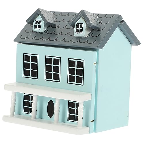 KOMBIUDA Miniatur Holzvilla Puppenhaus Villa Modell Haus Dekoration Wohnzimmer Spielzeug Landschaftsbau Requisit von KOMBIUDA