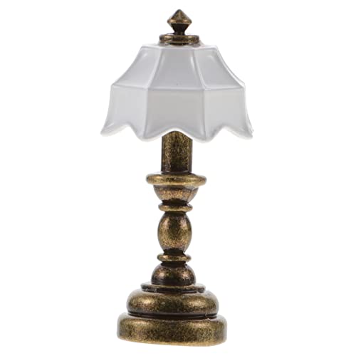 KOMBIUDA Puppenhaus Nachttischlampe Häuser Stehlampe Miniatur 1 Puppenhaus-schreibtischlampe Im Maßstab 12 Mini-puppenhausbücher Winziges Puppenstubenlampe Maßstab 1 12 Eisen von KOMBIUDA