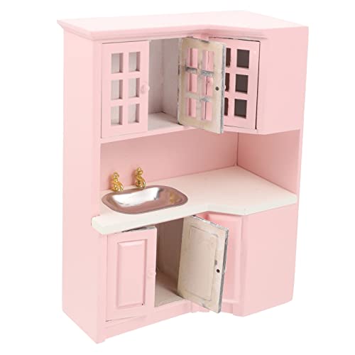 KOMBIUDA puppenhaus Schrank Spielzeug küche spielzeugküche Puppenhausmöbel Miniatur-Möbelornament winzige Wohnmöbel Modelle Mini-Waschtisch Mikro-Szenen-Ornament klein Zähler Kombination von KOMBIUDA