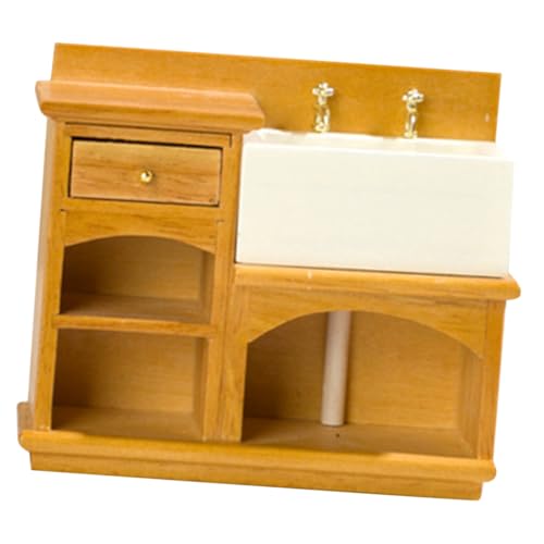 KOMBIUDA Puppenhaus Waschbecken für kinderspielzeug Dekoration Badezimmer Puppenhausmöbel Miniaturen Dekorationen für Geschirrspülschränke Waschbecken im Badezimmer Holz KOMBIUDA Puppenhaus Waschbecken für kinderspielzeug Dekoration Badezimmer Puppenhausmöbel Miniaturen Dekorationen für Geschirrspülschränke Waschbecken im Badezimmer Holz von KOMBIUDA