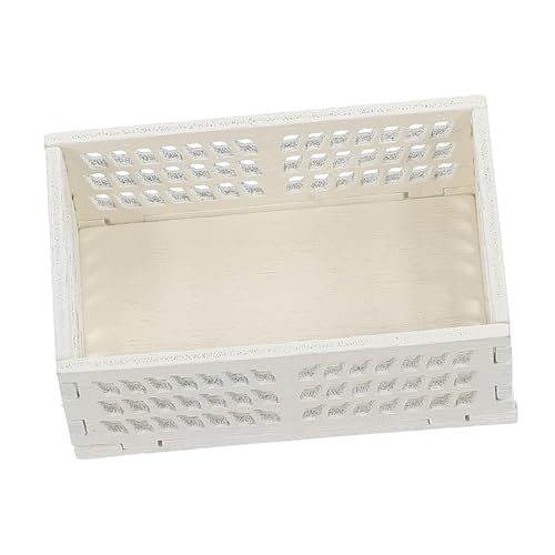 KOMBIUDA Puppenhaus-aufbewahrungsbox Aufbewahrungskorb Miniatur Winzige Dinge Mini Körbe Mini-körbe-Modell Körbe Für Puppenstuben Mini Möbel Mini-hausdekoration Kleine Kisten Weiß Hölzern von KOMBIUDA
