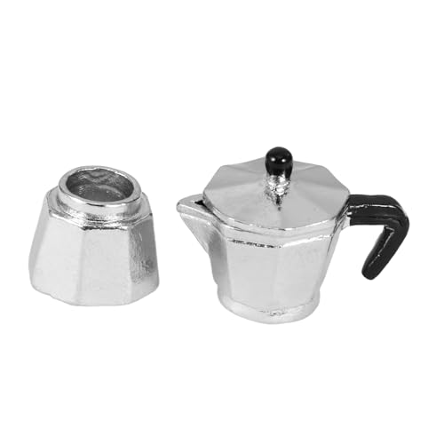 KOMBIUDA Puppenhaus -kaffeekanne Modell Kaffeekanne Realistisches Kaffeekannenmodell Küchenzubehör Vortäuschen Kaffeekanne Puppenhaus Puppenhaus-küchenmodell Hausdeko Mini Silver Legierung von KOMBIUDA