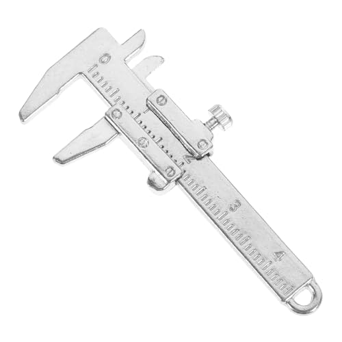 KOMBIUDA Puppenhaus-lineal Messschieber Bremssattel Herrscher Miniaturornament Puppenhaus-schiebeschieber Mini-lineal Zum Selbermachen Mini-lernbedarf Kleines Lineal Metall Silver von KOMBIUDA