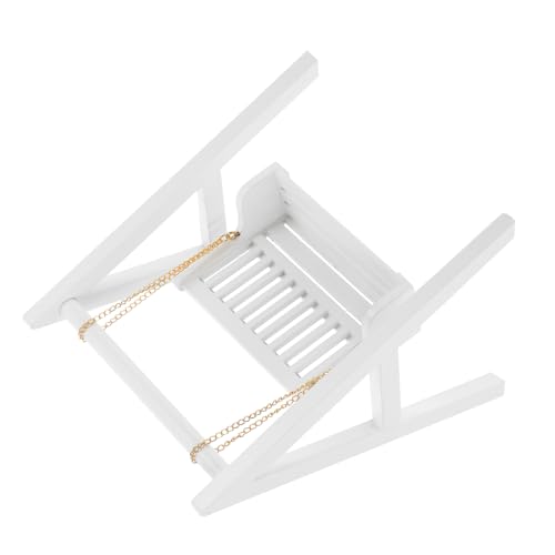 KOMBIUDA Puppenhausschaukel Mini House Accessory Miniaturmodell Mini-hausschaukel-Requisite Wohnkultur DIY Mini Werkzeuge Puppe Schaukelt Mini-hausschmuck Weiß Hölzern von KOMBIUDA