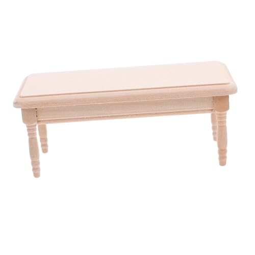 KOMBIUDA Puppenhausstuhl Schreibtischzubehör Ministuhl Puppenhaustisch Mit Schublade Puppentischmöbel Holzpuppenhauszubehör Minihausmöbel Mini Puppenhausmöbel Beige von KOMBIUDA