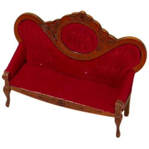 KOMBIUDA Puppenstubensofa Möbel Puppenhäuser Puppenhaus-chaiselongue Couch Mini-Sofa Mini Dollhouse Akzent Miniatur Winziges Haussofa Figurenzubehör Im Maßstab 1:12 Mini-Dekoration Hölzern von KOMBIUDA