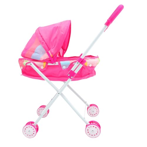 KOMBIUDA Puppenwagen Kinderwagen Für Puppen Klein Beweglicher Kinderwagen Partyspiele Kinderwagen Puppenhaus-Kinderwagen Bewegliches Kinderwagenmodell Eisenrahmen von KOMBIUDA