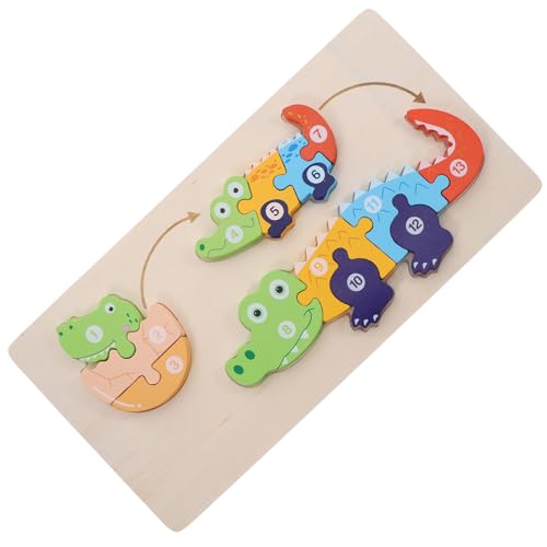 KOMBIUDA Pädagogische geometrische Tier-Kognitionspuzzlespielzeuge für Kinder Lernrätsel Kinder-Dinosaurier-Puzzle Kinder holzpuzzle Kinder holzspielzeug Spielset aus Holz Kinder rätsel von KOMBIUDA