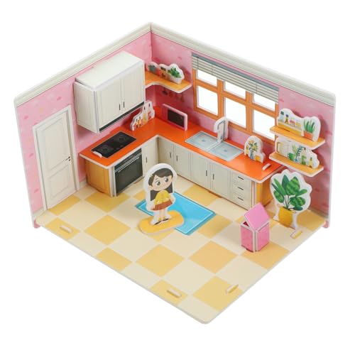 KOMBIUDA Puzzle Küche DIY Modell für Kreatives Bastelset Unvollendetes Küchenpuzzle für Weihnachten und Geburtstage Dekorativ für Regale und Schreibtische von KOMBIUDA