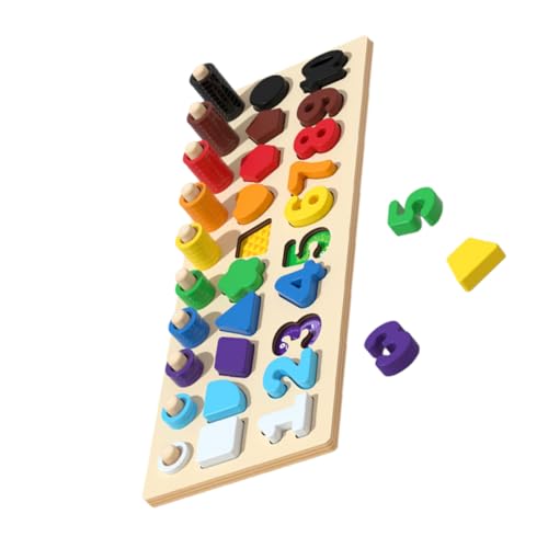 KOMBIUDA Puzzle aus Holz Interaktive Form und Farbzuordnung für Fördert Kognitive Fähigkeiten und Logisches Sicher mit Glatten Kanten für Kleinkinder von KOMBIUDA
