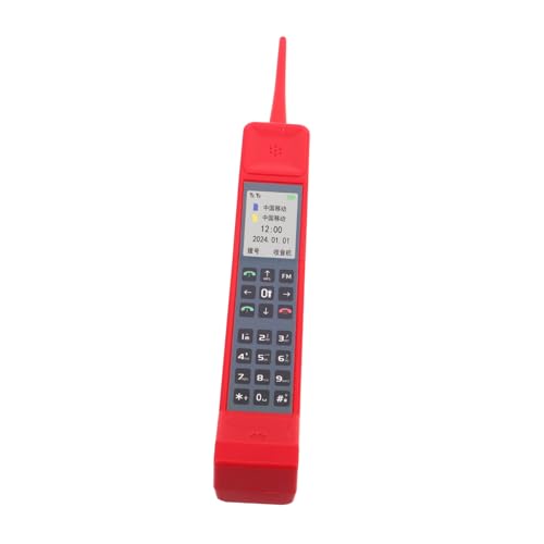 KOMBIUDA Retro Telefon Modell Deko-objekt mit Detailreicher Nachbildung Realistische Bühnenrequisite für Themenpartys Vintage Handy Figur für Schaufenster Laden Fotodekoration in Rot von KOMBIUDA