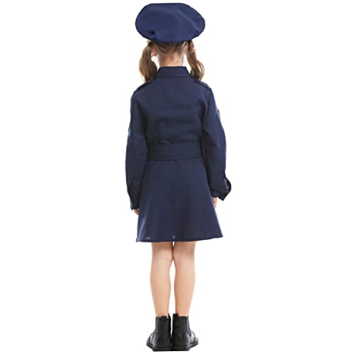 KOMBIUDA Kinder Polizeiuniform Polizistenuniform Für Kinder Cop Kostüm Für Mädchen Cosplay-outfits Polizeiuniform Für Mädchen Halloweenkostüm Kleider Performance-kleidung Niedlich Kleinkind von KOMBIUDA