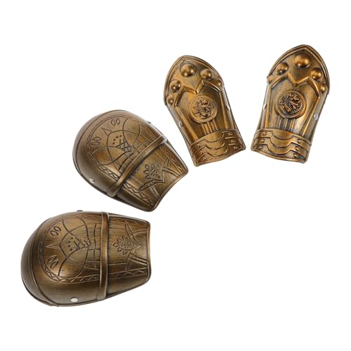 KOMBIUDA Rüstung Zubehör Bronze Armschützer und Schulterschutz Set Leicht und Komfortabel Mittelalterliche Arm Handschützer für Rollenspiel Karneval Halloween Kostüm von KOMBIUDA