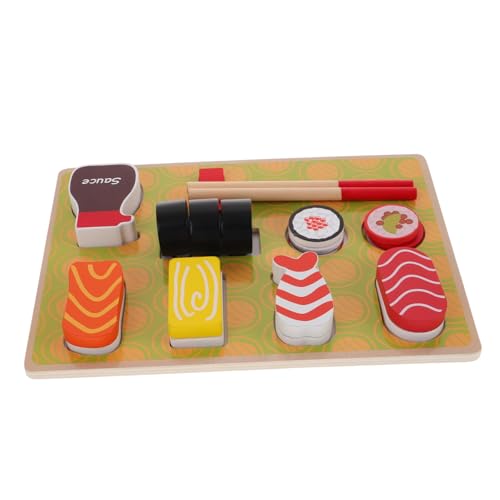 KOMBIUDA Holz-Sushi-spielset Realistisches Rollenspiel-Essen Für Kinder Küchensimulation Lernspielzeug Interaktives Spielen Kognitive Fähigkeiten Feinmotorik von KOMBIUDA