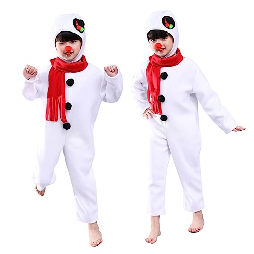 KOMBIUDA Schneemann Kostüm Für Kinder Pyjamas Schneemann Kleidung Schneemann Anzug Schneemann Anzug Weiß Weihnachten Kind Jacke Mit Hut von KOMBIUDA