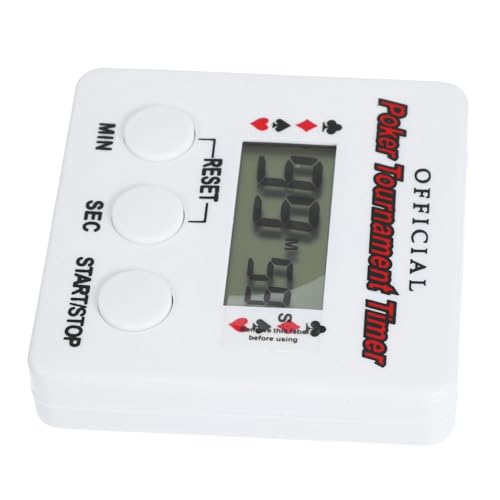 KOMBIUDA Schreibtischtimer Groß Digital Mechanisch Pokeruhr Poker-Timer-Shot-Clock Klein Analog Poker Spiel Party-Poker-Timer Poker-Timer Elektronisch Elektronisches Bauteil Weiß von KOMBIUDA