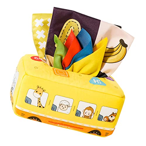 KOMBIUDA Sensory für Kleinkinder Bunte Gewebebox mit Weichen Tüchern und Geräuschpapieren Interaktives Babyspielzeug und Farbidentifikation für Zuhause und Kindergarten von KOMBIUDA
