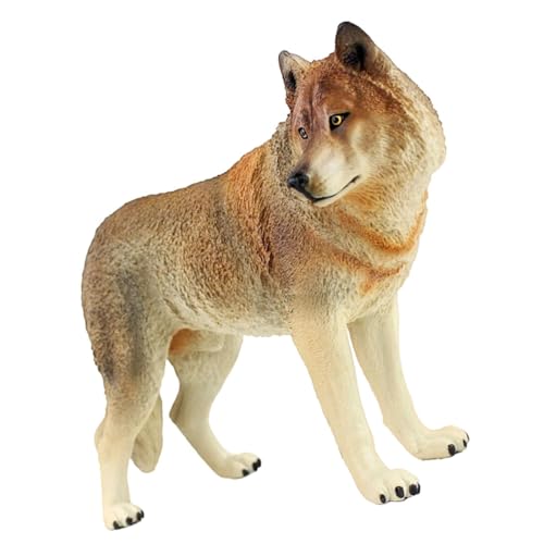 KOMBIUDA Simulation Wolf Spielzeugmodelle Wolfsstatuen Wildtiermodell Wolfsdekoration Wolfsornament Kleines Wolfsmodell Wildtierdekorfiguren Für Kleinkinder Wolfsfiguren Kunststoff von KOMBIUDA