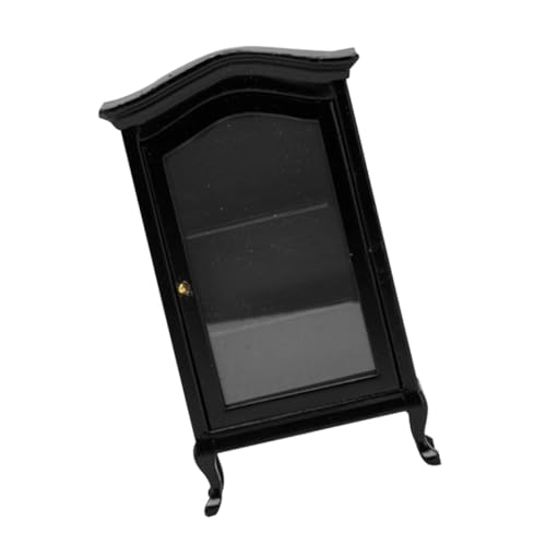 KOMBIUDA Simulationsschrank Puppe Mini- Miniatur Minischrank Für Mini-vitrine Aus Holz Mini-holzschrank Minischrank Zum Basteln Schrankmodell Hölzern Black von KOMBIUDA